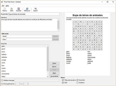 Crear sopas de letras imprimibles con un genial software gratuito | Las TIC en el aula de ELE | Scoop.it