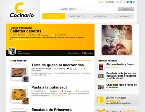 Cocinario &ndash; Nueva red social de cocina en espa&ntilde;ol, programada desde cero.- | Google+, Pinterest, Facebook, Twitter y mas ;) | Scoop.it