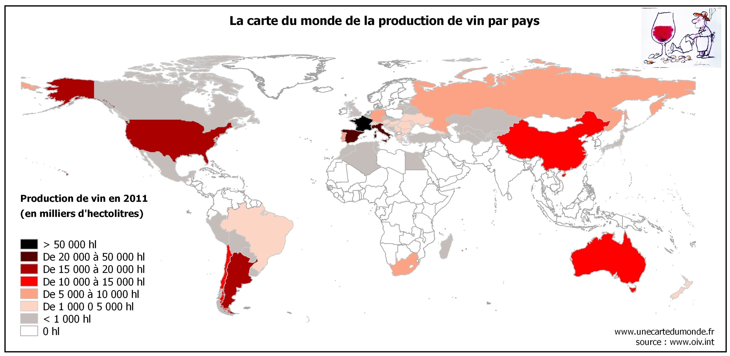La Carte Du Monde De La Production De Vin Une