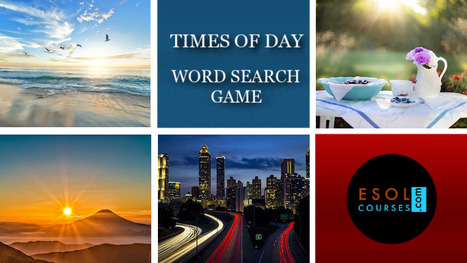Times of Day - Easy ESL Word Search Game | English Word Power | Scoop.it