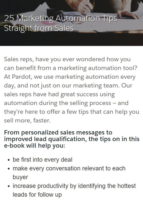 [FREE] 25 Marketing Automation Tips Straight from Sales - Pardot | CMOxpert | Scoop.it
