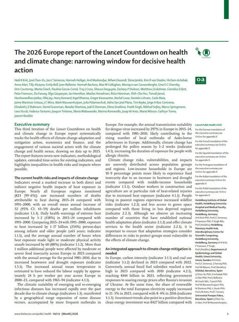 The 2026 Europe Report of the Lancet Countdown&nbsp; | COVID-19 : Le Jour d'apr&egrave;s et la biodiversit&eacute; | Scoop.it