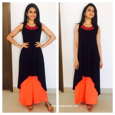 Rakul Preet Singh in High Low Asymmetrical Kurti and Palazzo Pants | Indian Fashion Updates | Scoop.it