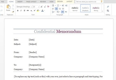 Free Confidential Memo Template for Microsoft Word | Business and Productivity Tools | Scoop.it