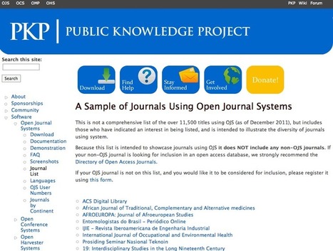 A Sample of Journals Using Open Journal Systems | Public Knowledge Project | Digital Delights | Scoop.it