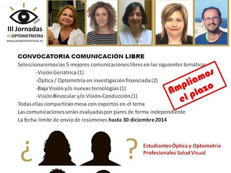 Convocatoria comunicación libre en III Jornadas AEOPTOMETRISTAS 2015 | Formación Optometristas 2.0 | Scoop.it