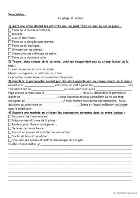 18 Et&eacute; Fran&ccedil;ais FLE fiches pedagogiques pdf & doc | FLE C&Ocirc;T&Eacute; COURS | Scoop.it