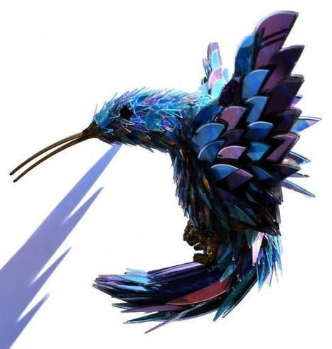 Sculptures from Shattered CDs | 1001 Recycling Ideas ! | Scoop.it