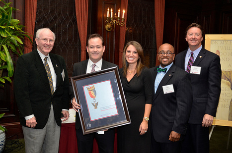 Barry Gossett, Past Board Chair, presents 2012 Eagle Scout CEO of the Year Award to Eagle Scout Ed Callahan, CEO, Planit Agency | Boy Scouts of America | Scoop.it