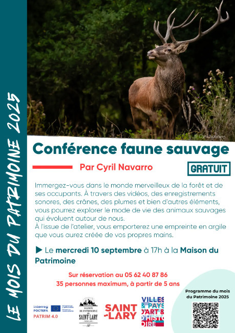 Mois du Patrimoine 2025 : conférence sur la faune sauvage à Saint-Lary Soulan le 10 septembre | Vallées d'Aure & Louron - Pyrénées | Scoop.it