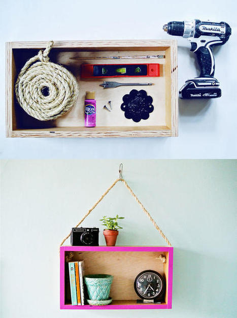 DIY: Upcycled Wooden Box Into Hanging Shelf | 1001 Recycling Ideas ! | Scoop.it