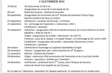 Soissonnais 14-18 - Avec Soissonnais 14-18 - Calendrier des manifestations S14-18 pour 2014 | Autour du Centenaire 14-18 | Scoop.it
