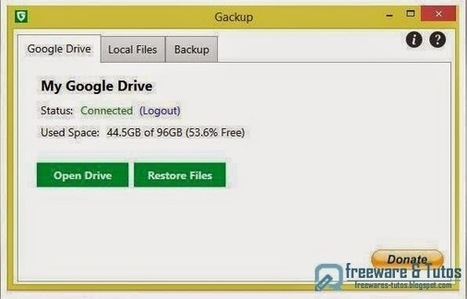 Gackup : un logiciel de sauvegarde/restauration pour Google Drive | Time to Learn | Scoop.it