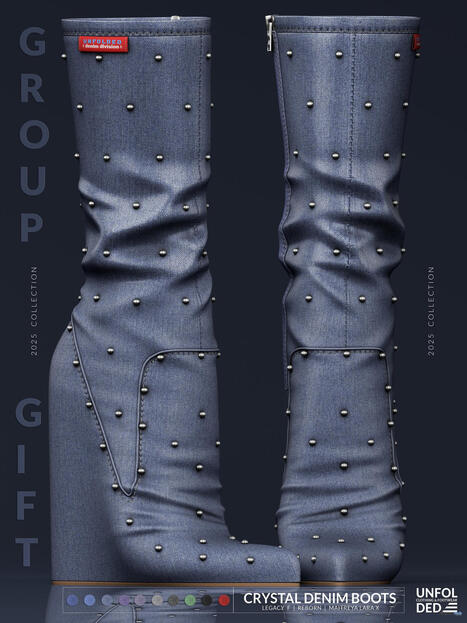 Crystal Denim Boots Fatpack November 2025 Group Gift by UNFOLDED | Teleport Hub - Second Life Freebies | Second Life Freebies | Scoop.it