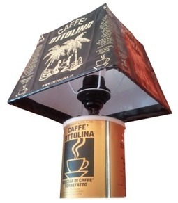 Unieke Italiaanse Koffie Lampen compleet gemaakt van lamp restmateriaal en gebruikte Italiaanse koffieverpakkingen. | Good Things From Italy - Le Cose Buone d'Italia | Scoop.it