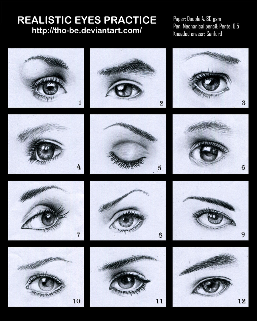 Realistic Eyes Drawing Reference Guide Drawin...