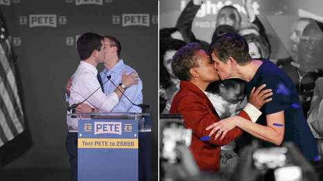 Pete and Chasten Buttigieg, Lori Lightfoot and Amy Eshleman: The Powerful LGBT Message Of a Hug and a Kiss | PinkieB.com | LGBTQ+ Life | Scoop.it