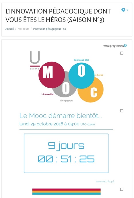 MOOC sur MOODLE - L'innovation pédagogique dont vous êtes le héros - saison 3 - https://umooc.umons.ac.be/ | Pédagogie & Technologie | Scoop.it