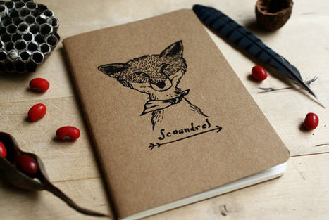 Scoundrel Fox Brown Lined Pocket Size Moleskine Notebook Journal Gocco Screenprint | Walking On Sunshine | Scoop.it