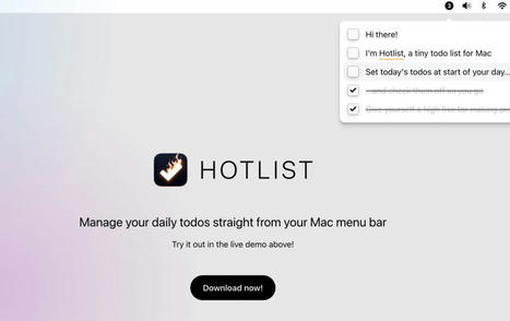 Hotlist. Utiliser la barre de menus du Mac pour gérer ses tâches quotidiennes. | Les outils du Web 2.0 | Scoop.it