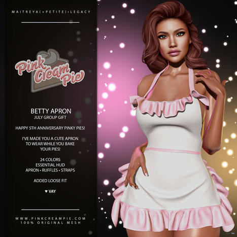 Betty Apron July 2021 Group Gift by Pink Cream Pie | Teleport Hub - Second Life Freebies | Second Life Freebies | Scoop.it