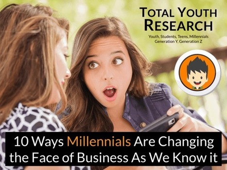 10 Ways Millennials Are Changing the Face of Business - Total Youth Research | Public Relations & Social Marketing Insight | Scoop.it