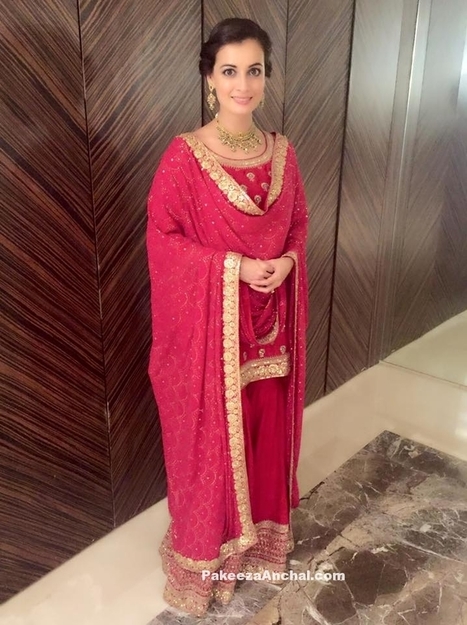 Dia Mirza in Designer Sharara Dress by Sabyasachi Mukherjee | Indian Fashion Updates | Scoop.it