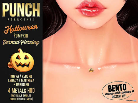 Pumpkin Dermal Piercing Halloween 2022 Gift by PUNCH Piercing Store | Teleport Hub - Second Life Freebies | Second Life Freebies | Scoop.it