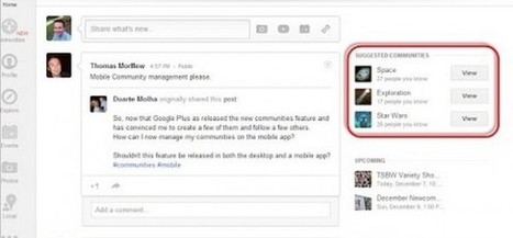 Google actualiza las comunidades de Google Plus para ofrecer sugerencias personalizadas.- | Google+, Pinterest, Facebook, Twitter y mas ;) | Scoop.it