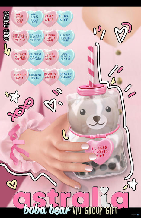 Boba Bear January 2022 Group Gift by Astralia | Teleport Hub - Second Life Freebies | Second Life Freebies | Scoop.it