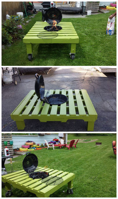 Grill/fire pit table made out with a pallet | 1001 Pallets ideas ! | Scoop.it