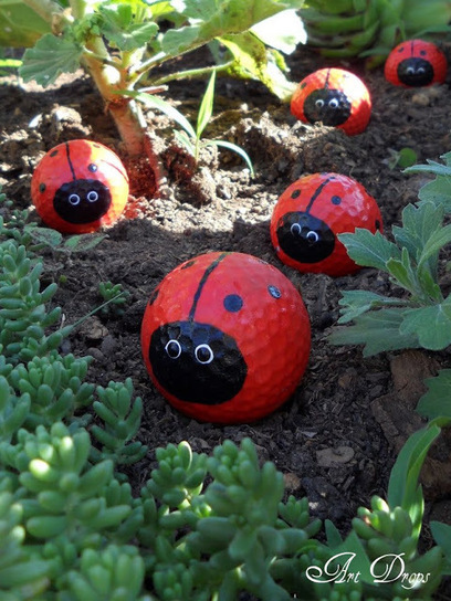 Ladybugs from golf balls | Upcycled Garden Style | Scoop.it