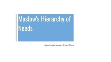 Applying Maslow's Hierarchy of Needs to Edtech  - Presentation | Teacher Gary | Scoop.it