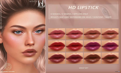 HD Lipstick Set For Lelutka Evo & EvoX June 2022 Group Gift by Synergy Store | Teleport Hub - Second Life Freebies | Second Life Freebies | Scoop.it