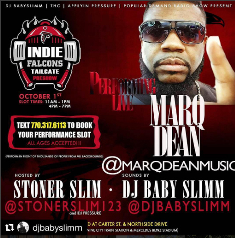 Marq Dean at Indie Falcons Tailgate... #RiseUp #AtlantaFalcons #MarqDeanMusic | GetAtMe | Scoop.it