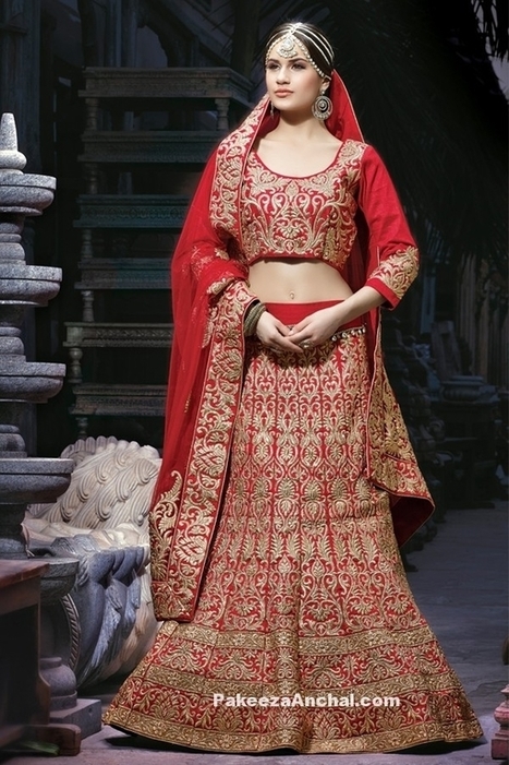 Maroon Silk Designer Lehenga Choli with Zari and patch Border Work | Indian Fashion Updates | Scoop.it