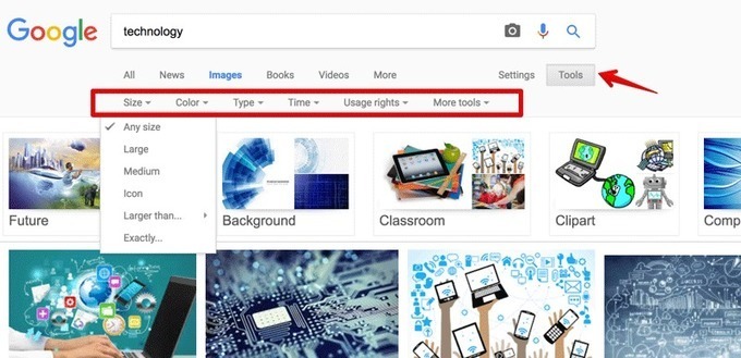 Search Image by Size in Google Images and Bing ...