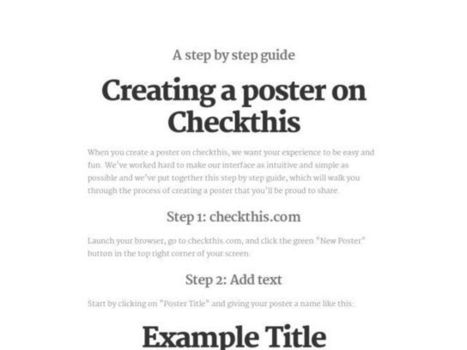 A step by step guide on how to create a poster on Checkthis | Create, Innovate & Evaluate in Higher Education | Scoop.it