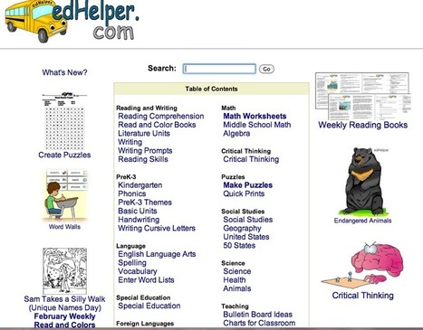 edHelper.com - Math, Reading Comprehension, Themes, Lesson Plans, and Printable Worksheets | Digital Delights for Learners | Scoop.it