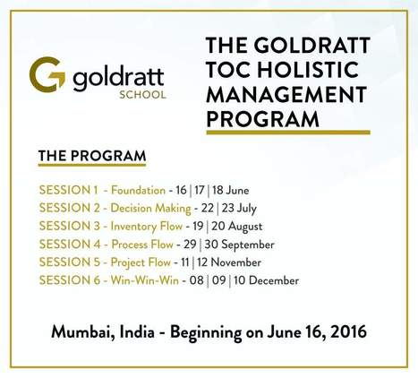 TOC holistic management program, Mumbai, India + Other events | Goldratt Consulting | Theory Of Constraints | Scoop.it