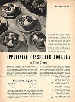 Things Your Grandmother Knew: The Answer To Many Food Problems: Casseroles | Vintage Living Today For A Future Tomorrow | Scoop.it