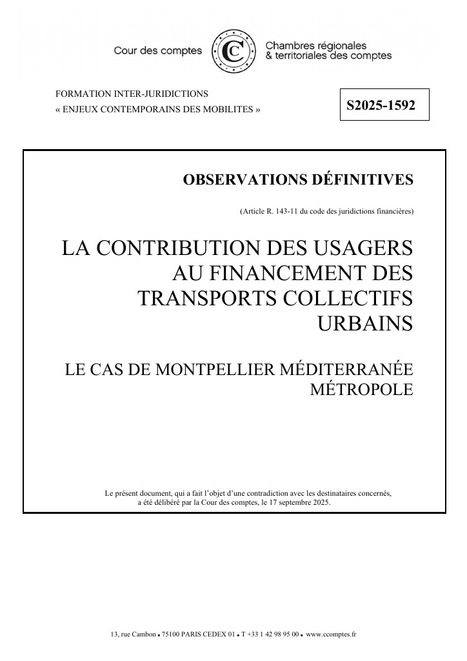 La contribution des usagers au financement des transports collectifs urbains : Le premier bilan de la gratuité à Montpellier est mitigé selon un rapport de la Cour des comptes | Veille juridique du CDG13 | Scoop.it
