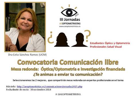 Convocatoria libre Comunicaciones en III Jornadas AEOPTOMETRISTAS | Formación Optometristas 2.0 | Scoop.it