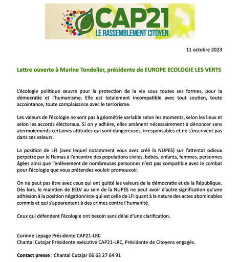 Lettre ouverte à Marine Tondelier | Re Re Cap | Scoop.it