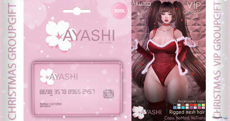 Akuma Hair Christmas 2022 Group Gift by Ayashi | Teleport Hub - Second Life Freebies | Second Life Freebies | Scoop.it