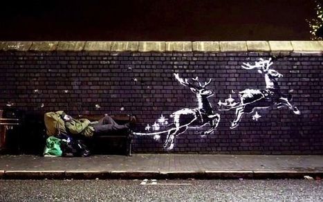 Katutaiteilija Banksy - hellyttävä joulumaalaus teki tiiliaidasta jopa satojen tuhansien arvoisen | 1Uutiset - Lukemisen tähden | Scoop.it