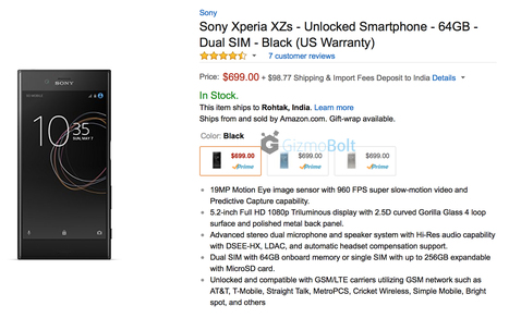 Xperia XZs Dual Unlocked available in USA for $699 - compatible with GSM/LTE carriers | Gizmo Bolt - Exposing Technology, Social Media & Web | Scoop.it