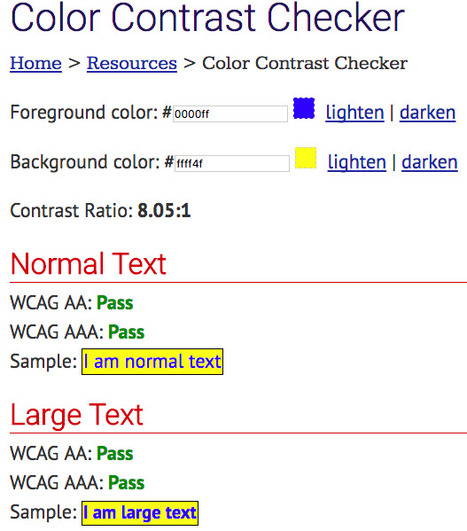 WebAIM: Color Contrast Checker | color | Scoop.it