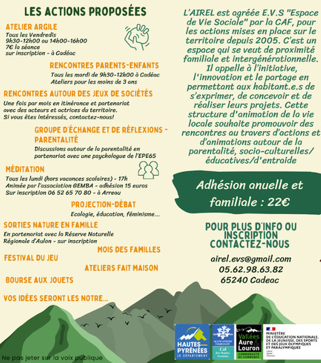 Programme Espace de Vie Sociale de l'AIREL | Vallées d'Aure & Louron - Pyrénées | Scoop.it