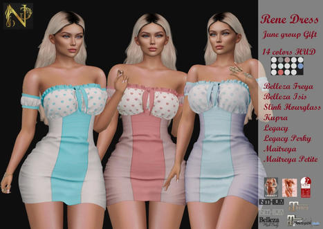 Rene Dress Fatpack June 2022 Group Gift by Nella Gold Fashion | Teleport Hub - Second Life Freebies | Second Life Freebies | Scoop.it